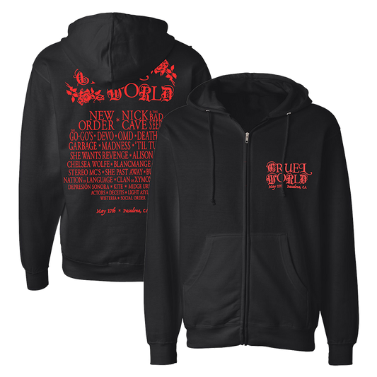 Cruel World 2025 Lineup Zip Hoodie