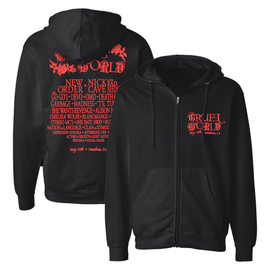 Cruel World 2025 Lineup Zip Hoodie